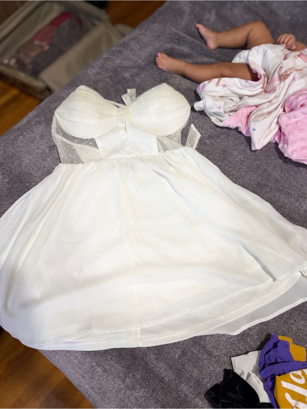 Tobi Ivory Strapless Babydoll Chemise